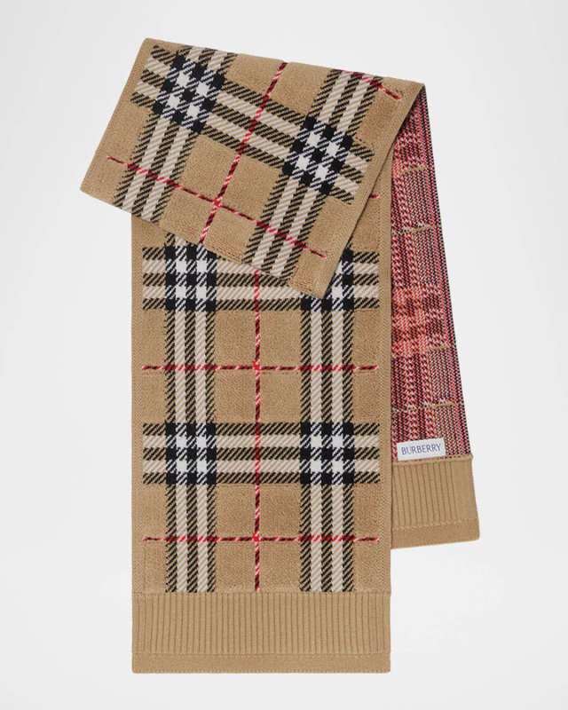 Kid's Toweling Check Scarf